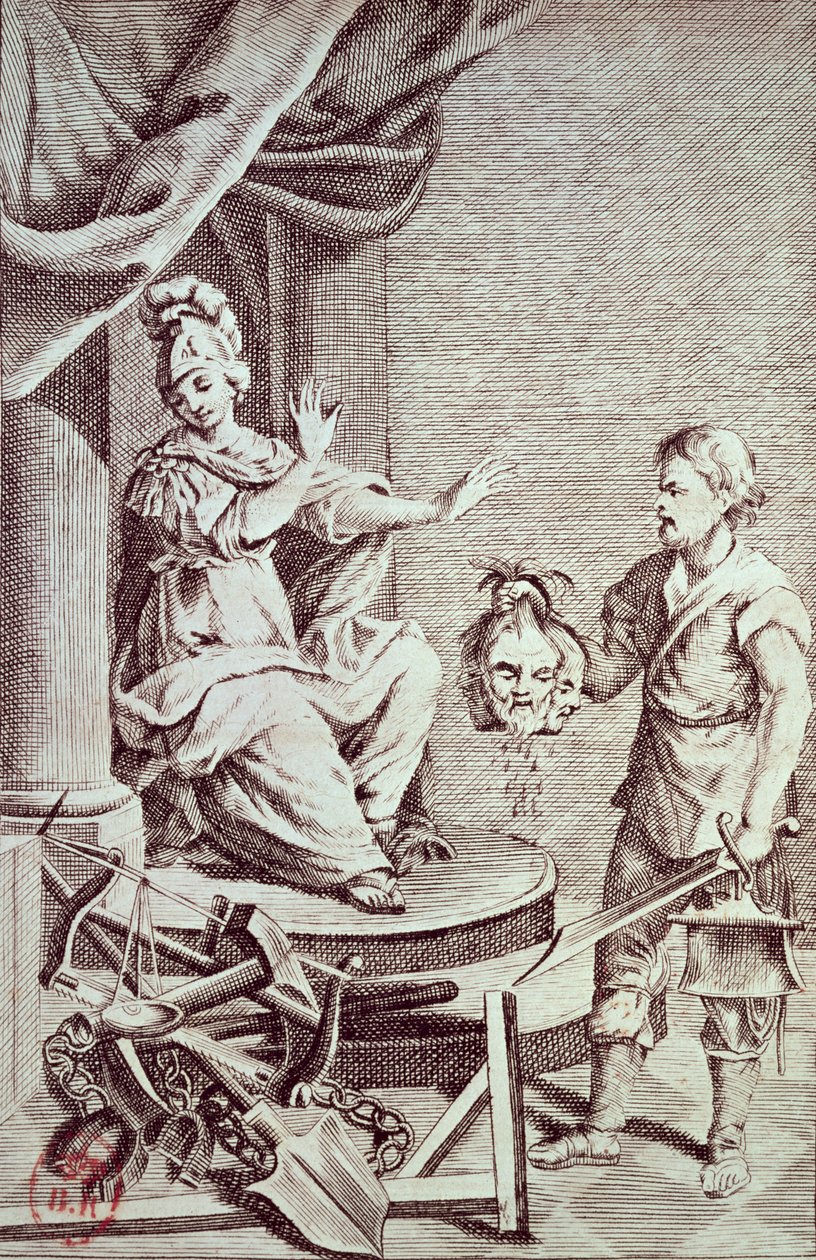 Illustration från "Of Crimes and Punishments" av Cesare Bonesana (1738-94) Marquis de Beccaria av Italian School