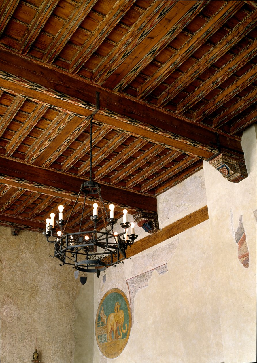 Interiörvy av stadshuset (Palazzo degli Anziani) av Italian School