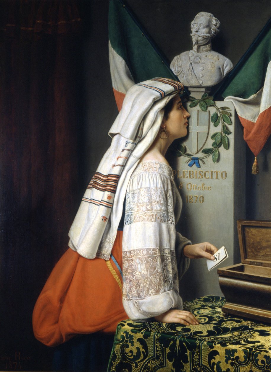 Italiensk folkomröstning i oktober 1870 av Luigi Riva av Italian School