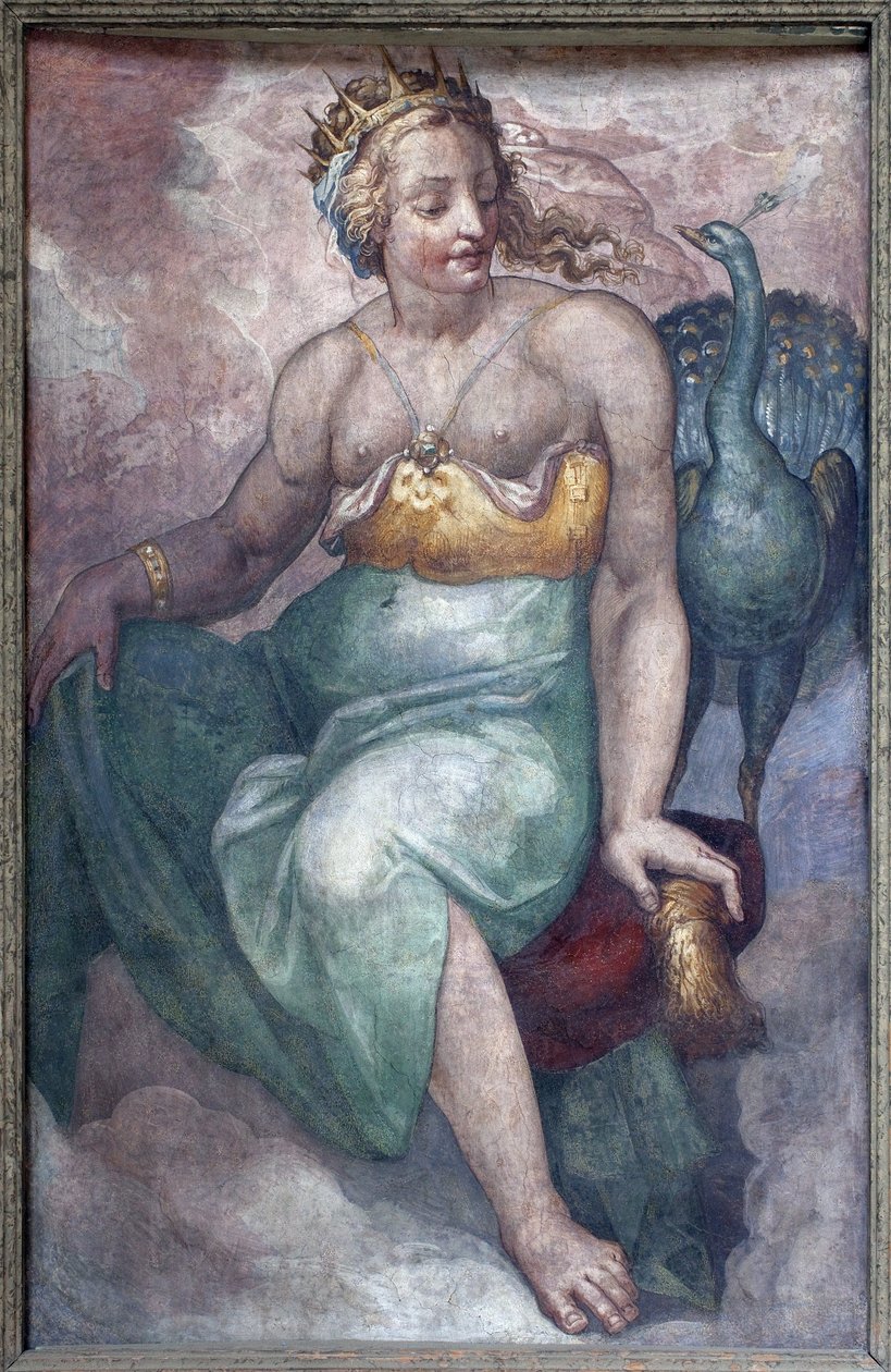 Junon. Anonym målning, andra hälften av 1500-talet. Italiensk konst. Museum of Fine Arts Budapest (Ungern). av Italian School