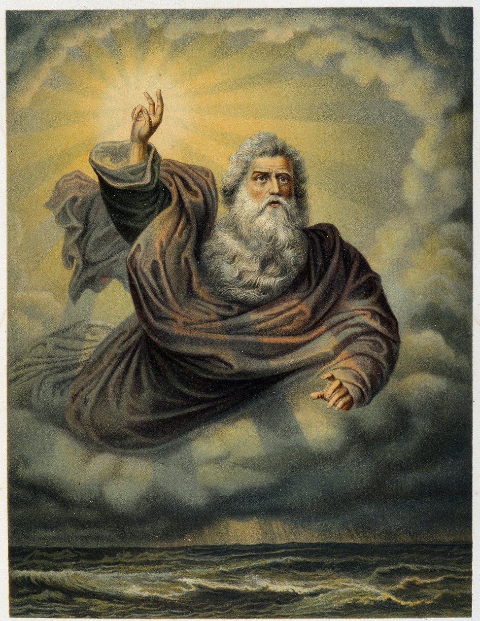 Light be made - i "Golden classic Bible: history of divine uppenbaring in the old and in the new striving" ”av Giovanni Ladislao Sykora (vol. 1), översatt av Don Clemente Benetti. (Italiensk bibel) av Italian School
