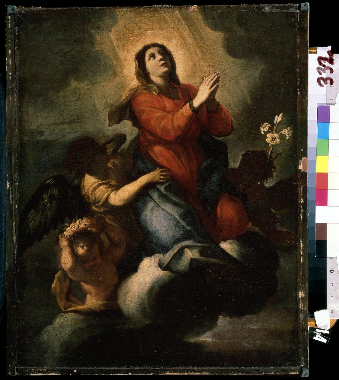 "The Assumption of the Blessed Virgin Mary" (The Assumption of the Blessed Virgin Mary) Italiensk skolmålning från 1600-talet Mikhail Kroshitsky Art Museum, Sevastopol (Sevastopol) Ukraina av Italian School