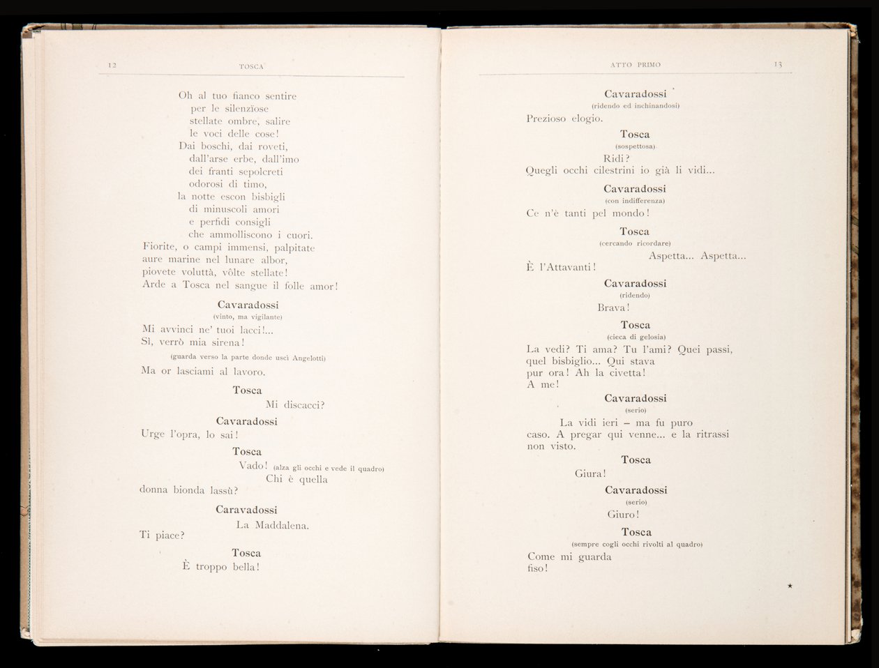 Libretto av Tosca av Giacomo Puccini, Ricordi Edition, Italien av Italian School