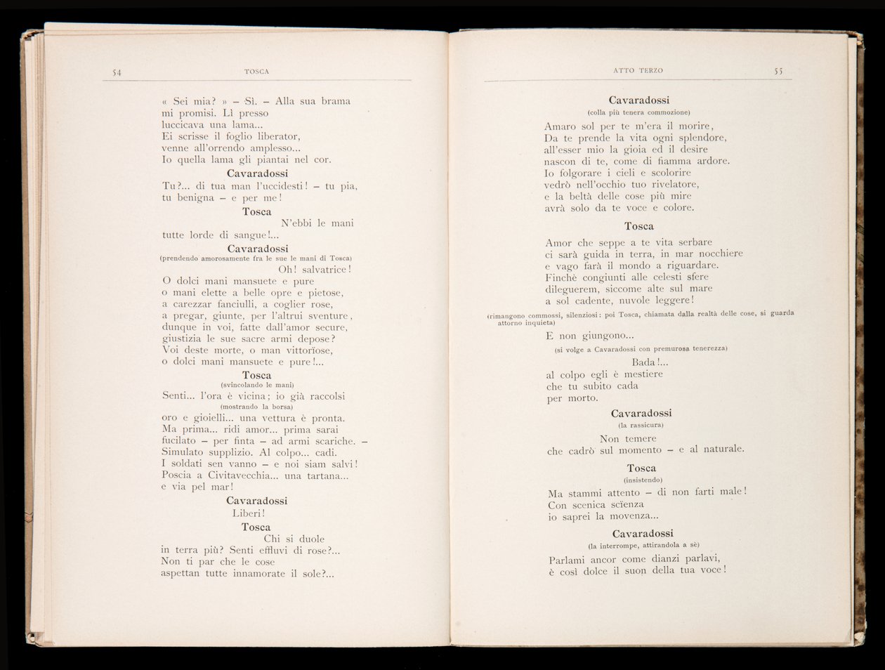 Libretto av Tosca av Giacomo Puccini, Edition Ricordi, Italien av Italian School
