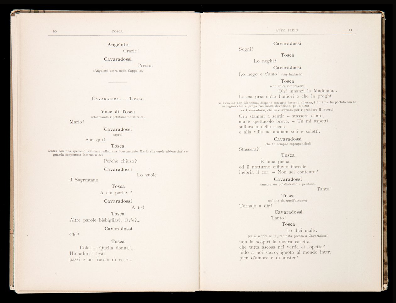 Libretto av Tosca av Giacomo Puccini, Edition Ricordi, Italien av Italian School