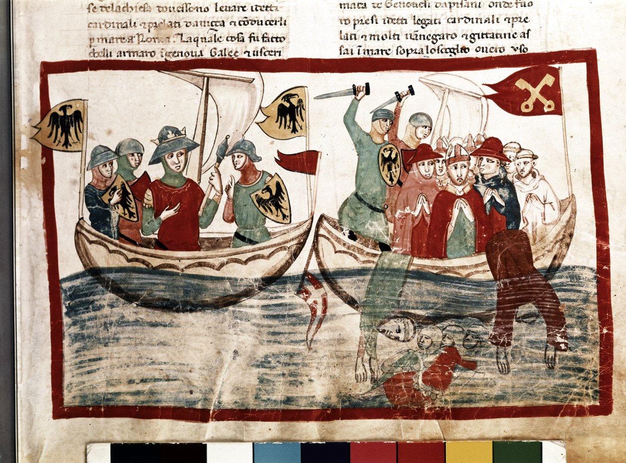 Ludvig IX med sina korsfarare av Italian School