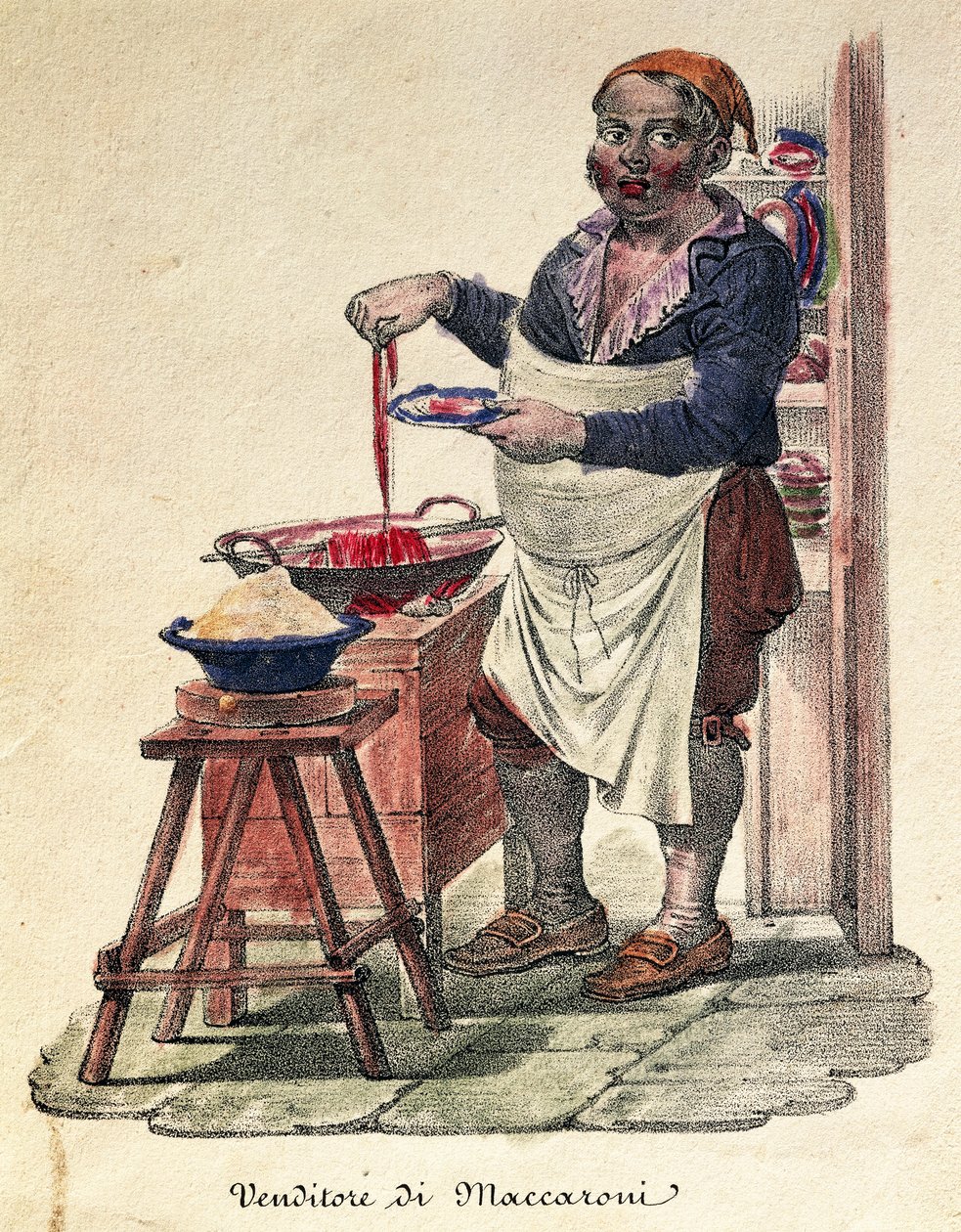 Makaroner säljare, Print, Italien av Italian School