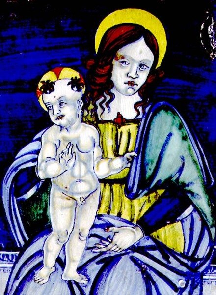 Madonna och barn (maiolica plakett) av Italian School