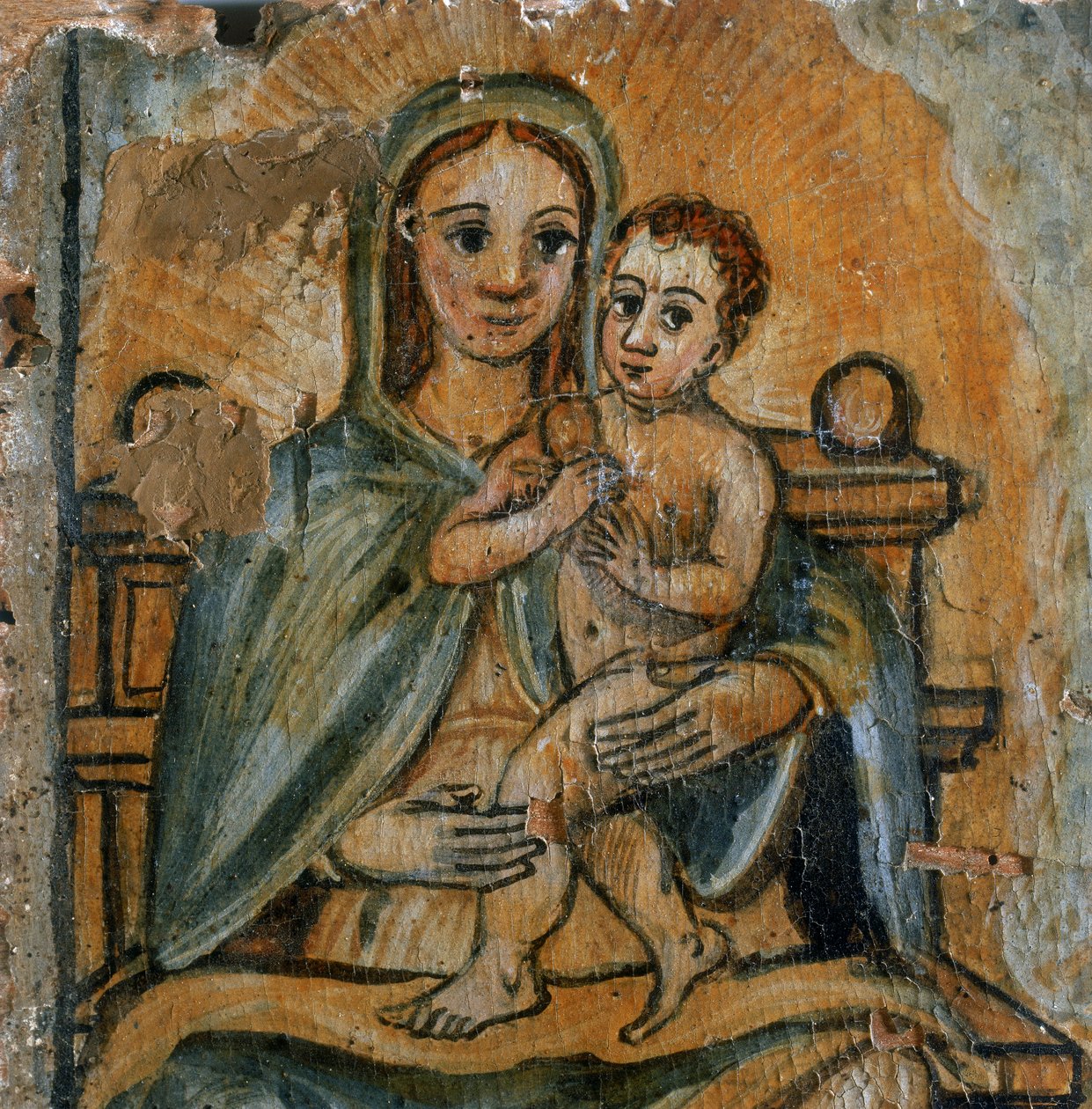 Madonna och barn, detalj av en ex-voto, 1604 av Italian School
