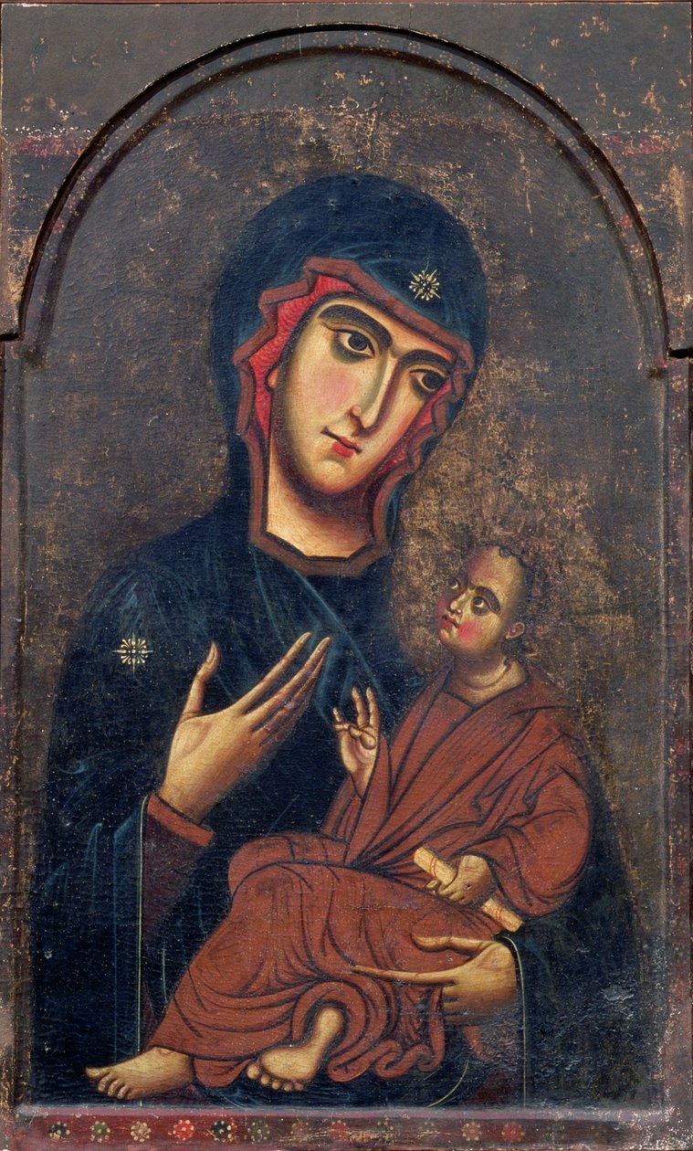 Madonna and Child, känd som Pisa Madonna, Florentine School (tempera på panel) av Italian School
