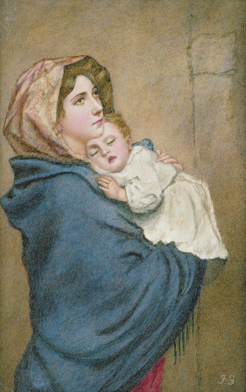 Madonna of the Poor (wc on ivorine) av Italian School