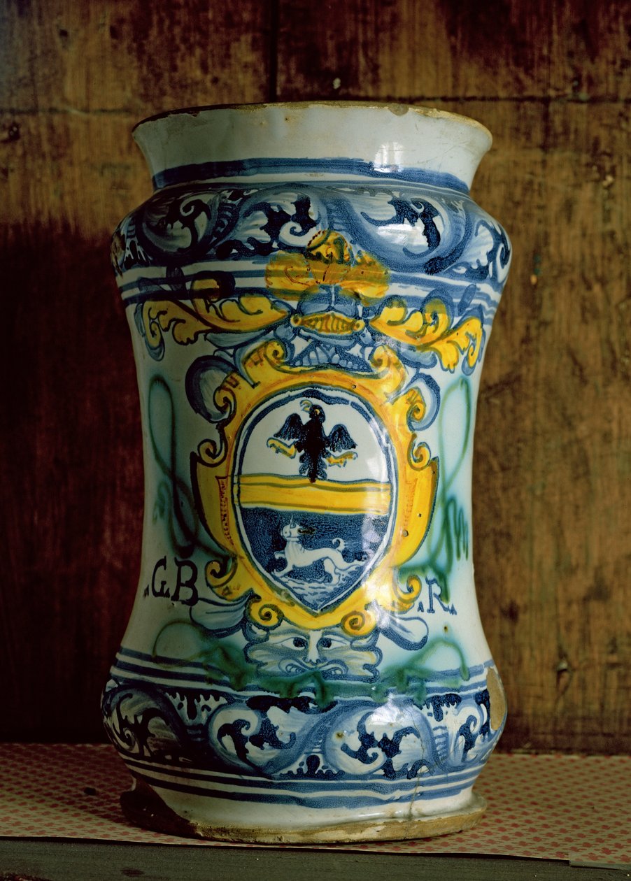 Maiolica apotekarburk (lergods) av Italian School