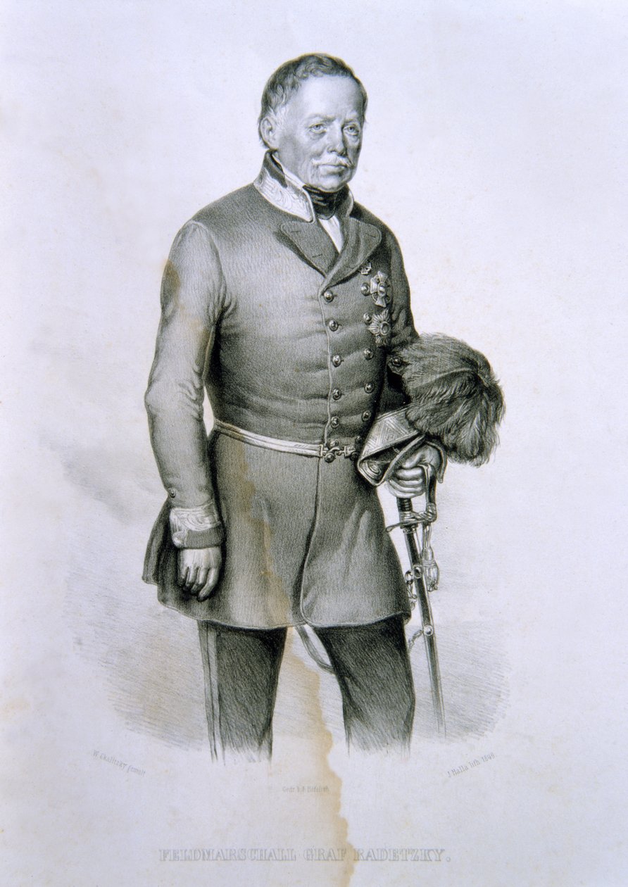 Maresciallo Radetzky Graff, illustration från The History of Italy av Italian School
