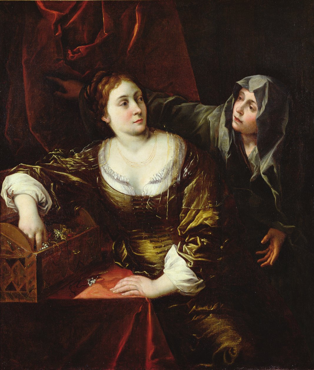 Martha och Mary eller, kvinna med sin hembiträde av Italian School