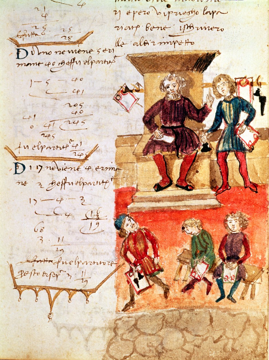 Matematiklektion, från en matematisk avhandling (wc på papper) av Italian School
