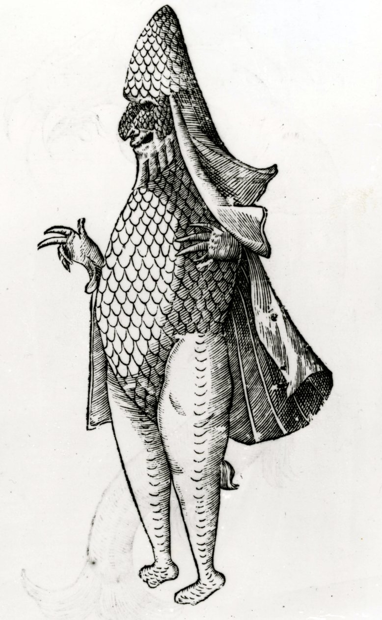 Monster Marinus hänvisar till biskopens skolvanor, 1642 av Italian School