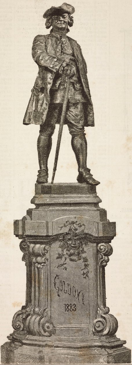 Monument till Carlo Goldoni (1707-1793) av Antonio dal Zotto, avtäckt den 20 december av Italian School