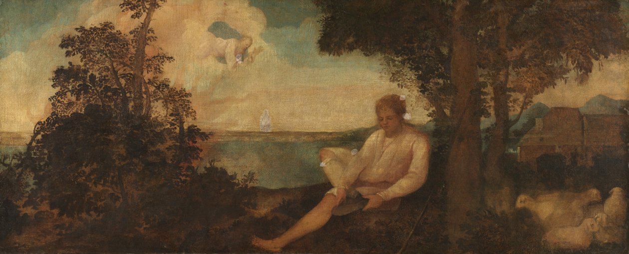 Moses och den brinnande busken, ca 1500-30 av Italian School