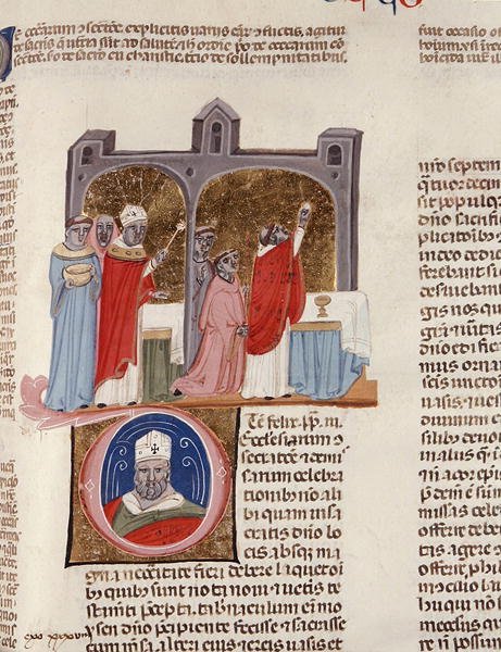 Fröken. 183, f.312r: On the Consecration, miniatyr från 
