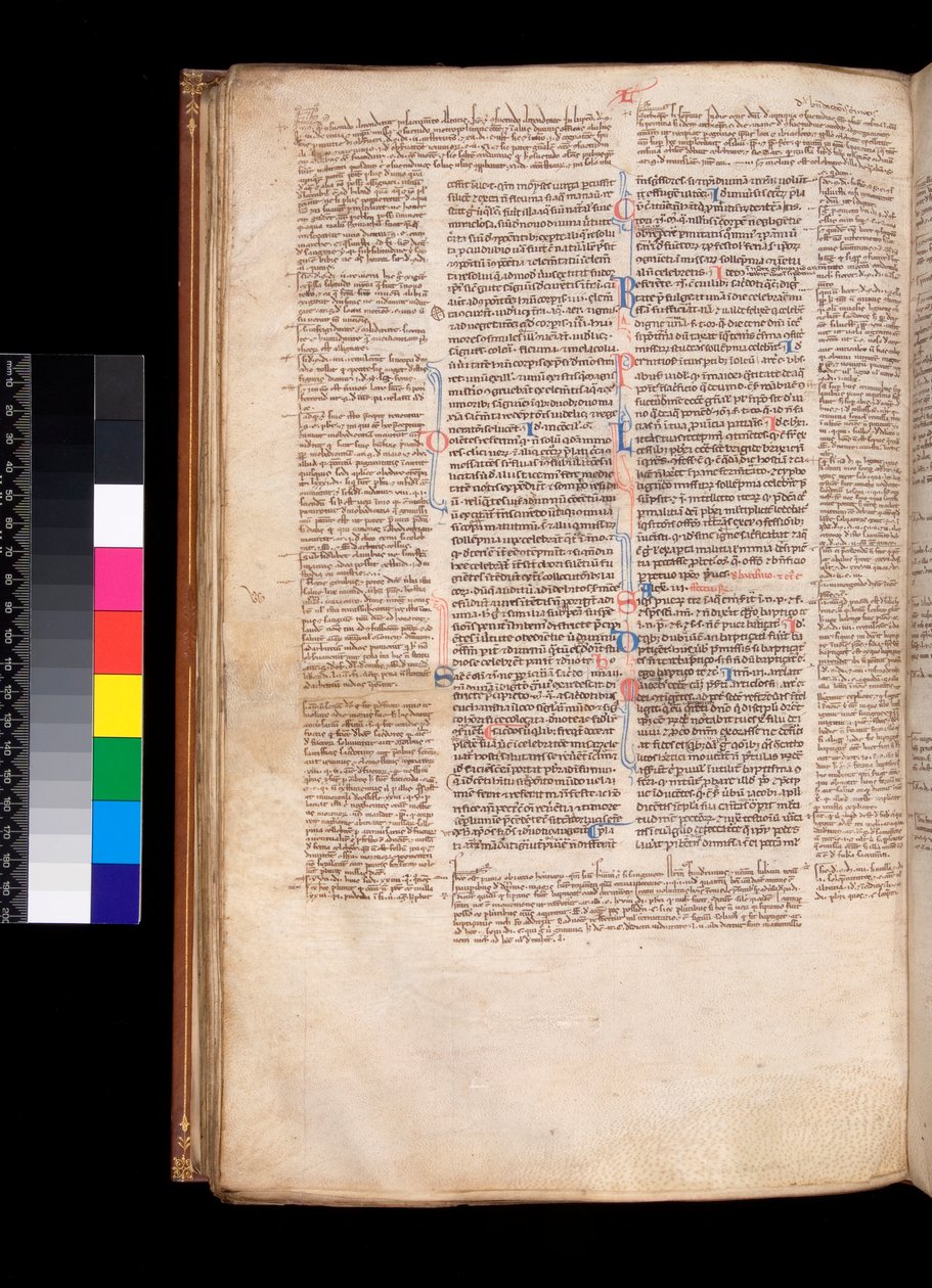 Ms 213. Gregory IX, Dekret med apparater av Bernard Botone av Parma, F.93v. Huvudtext i en gotisk bokhand (kullrotunda) av Italian School