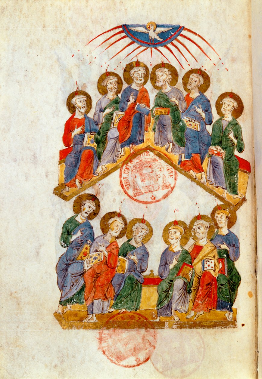 Ms 364 Pentecost, från Breviary of Monte Cassino av Italian School