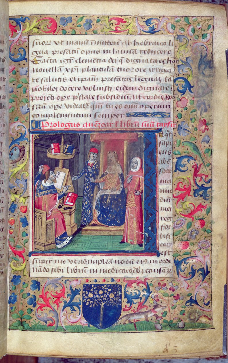 Ms 5113 Presentation av John of Capua (fl.1262) för sin beskyddare av hans översättning till latin av 