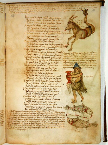 Ms Ital 483 P.4.7 f.158r Stenbocken, Vattumannen och Fiskarna, från 