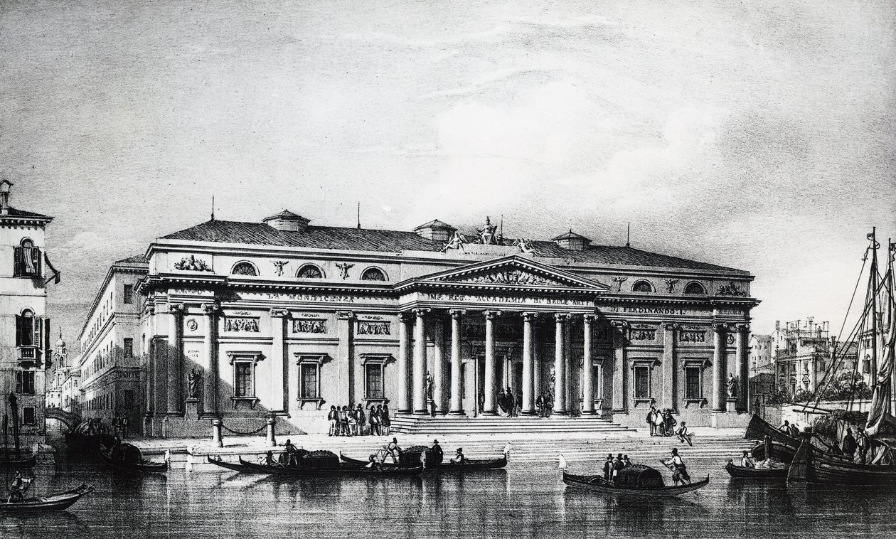 1800-talsprojekt för Venedigs konstakademi, gravyr, Italien 1800-talet av Italian School