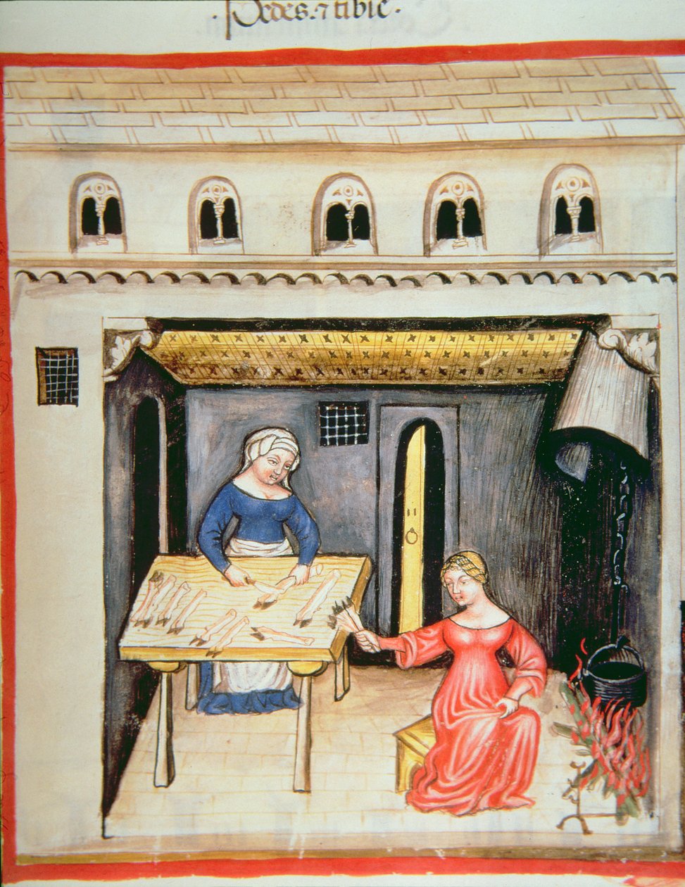 Nova 2644 fol.78r Förbereder djurfötter och klövar, från Tacuinum Sanitatis av Italian School