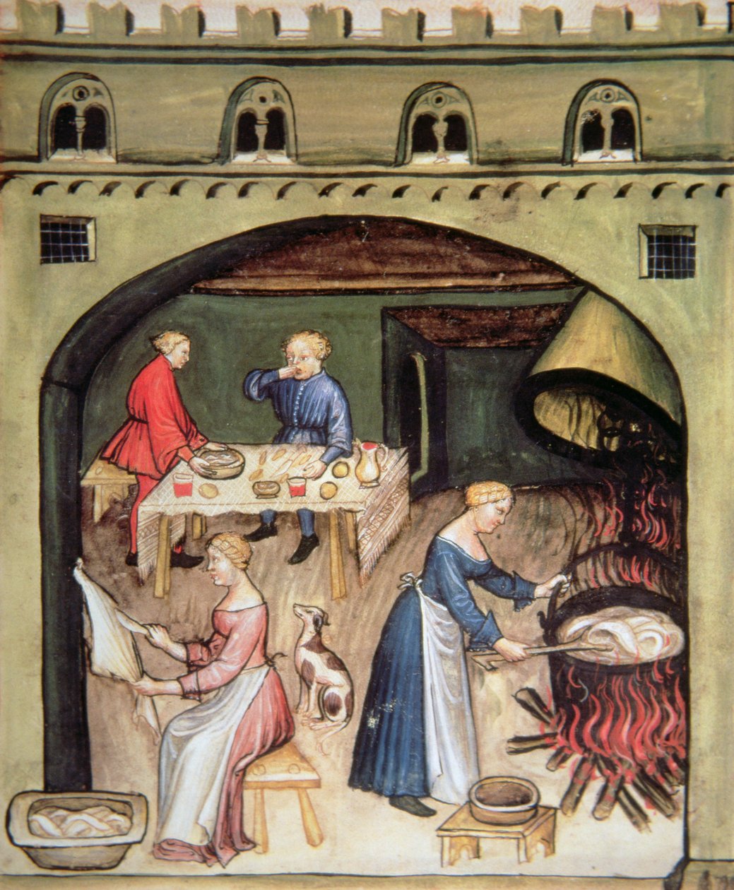 Nova 2644 fol.81r Inhemsk beredning, från Tacuinum Sanitatis av Italian School