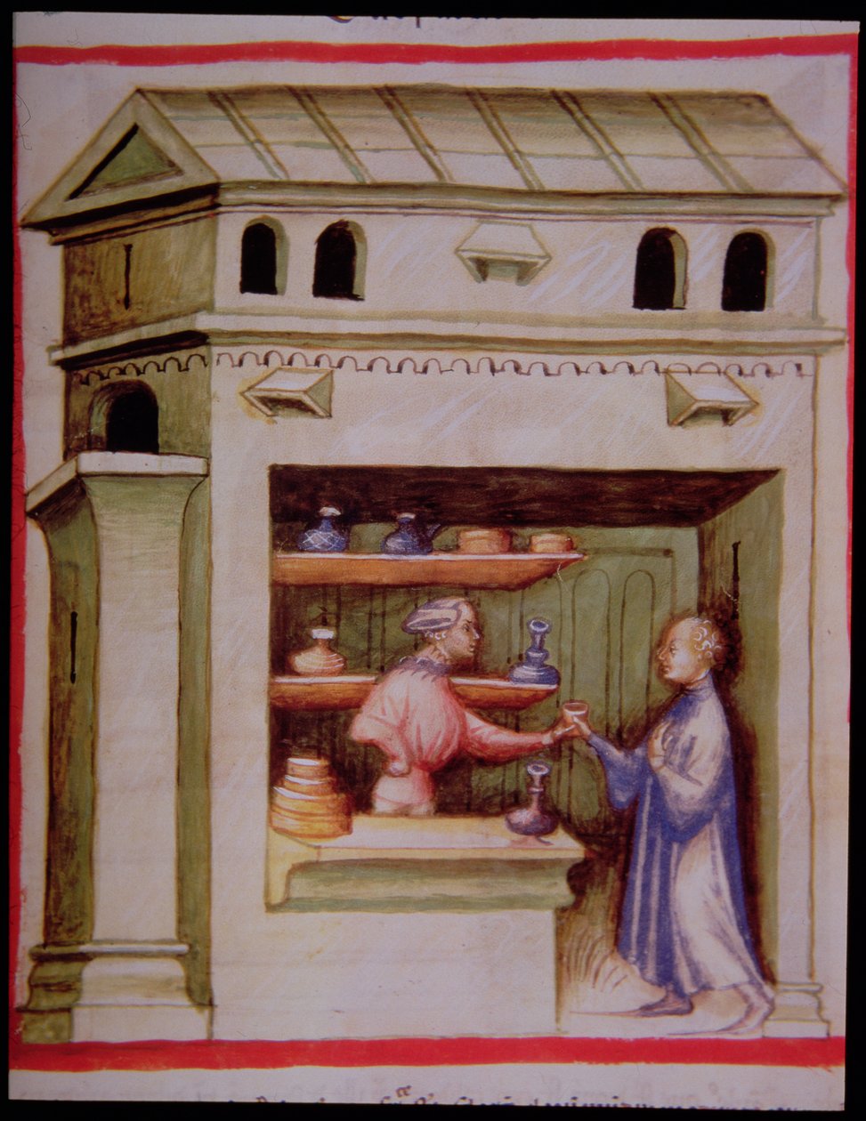 Nova 2644 fol.95r Vinägersirap, från Tacuinum Sanitatis av Italian School