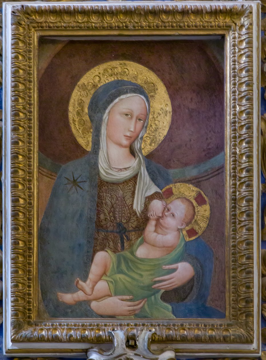 Vårdande madonna, ca 1440-50 (fresco) av Italian School