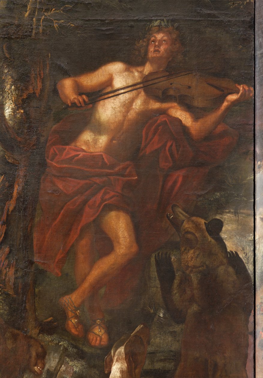 Orpheus förtrollar djuren med musik, Myth of Orpheus av Italian School