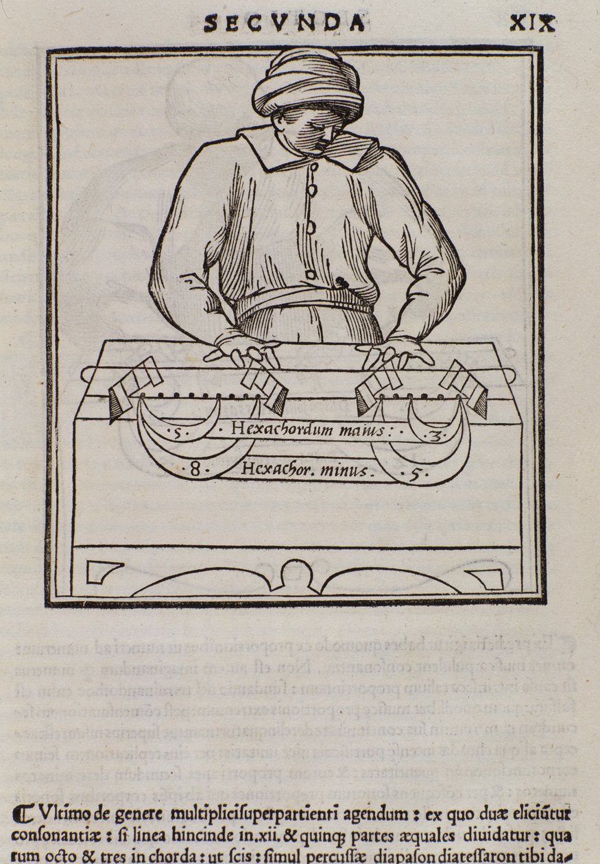 Sida från Musica theorica av Lodovico Fogliani (1475?-1542) (eller Ludovico Foliani) musikteoretiker av Italian School