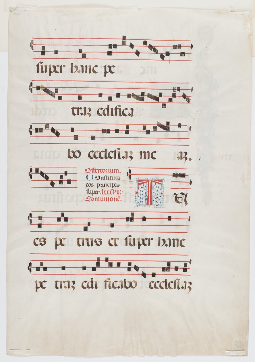 Sida ur en missal- eller körbok, norra Italien, 1400-talets första hälft (bläck på veläng) (se även 499212) av Italian School