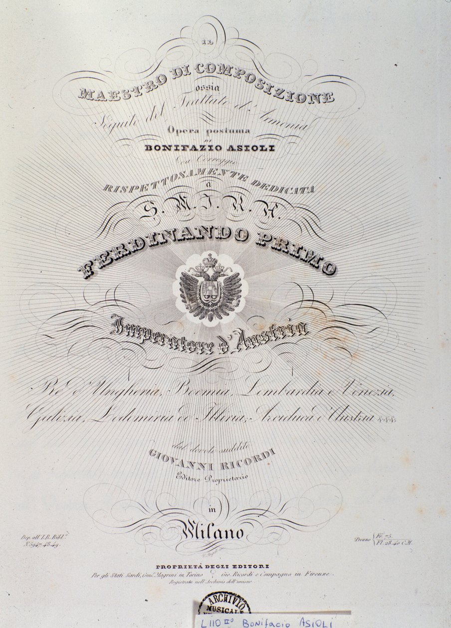 Sidan hämtad från Harmony Treaty av Bonifazio Asioli av Italian School