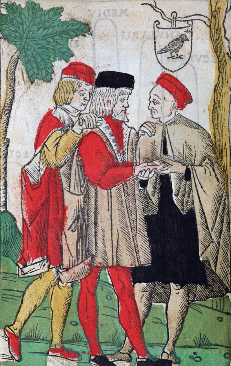 Palmläsning från Chiromantia av Andrea Corvo, 1581 (träsnitt i färg) av Italian School