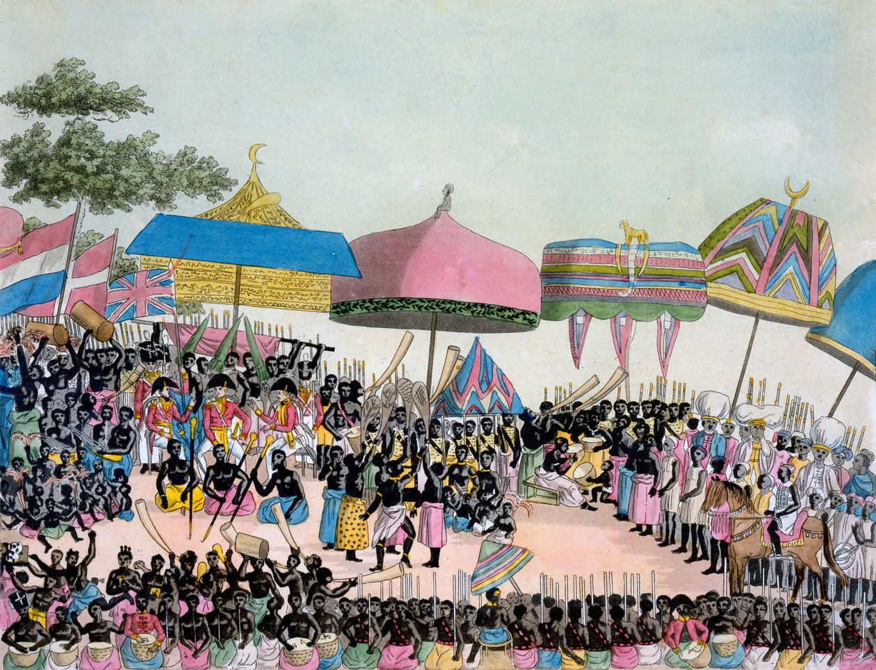 Panoramautsikt över Yam Custom, från Costumi dei... av Giulio Ferrario, ca 1820-30-talet av Italian School