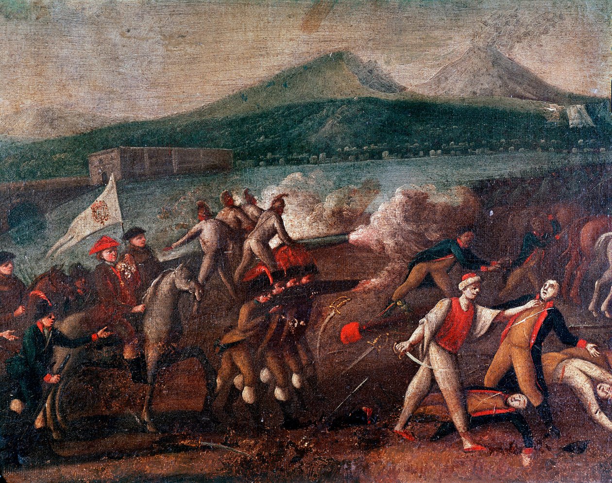 Parthenopeiska republiken (eller republiken Neapel) utropades den 21 januari, Anonym målning omkring 1799. Neapel, Nazion av Italian School