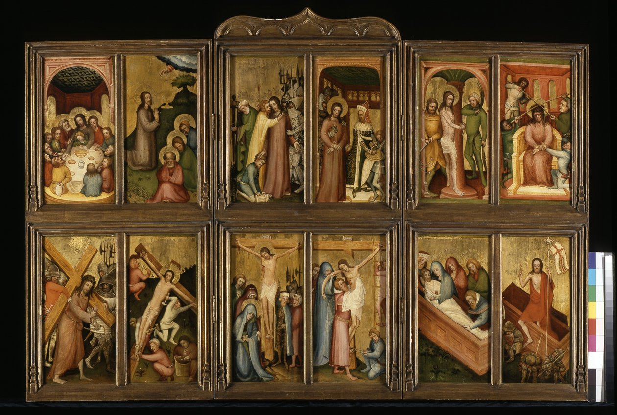 Passion Of Christ, c.1400 (tempera och guld på trä) av Italian School