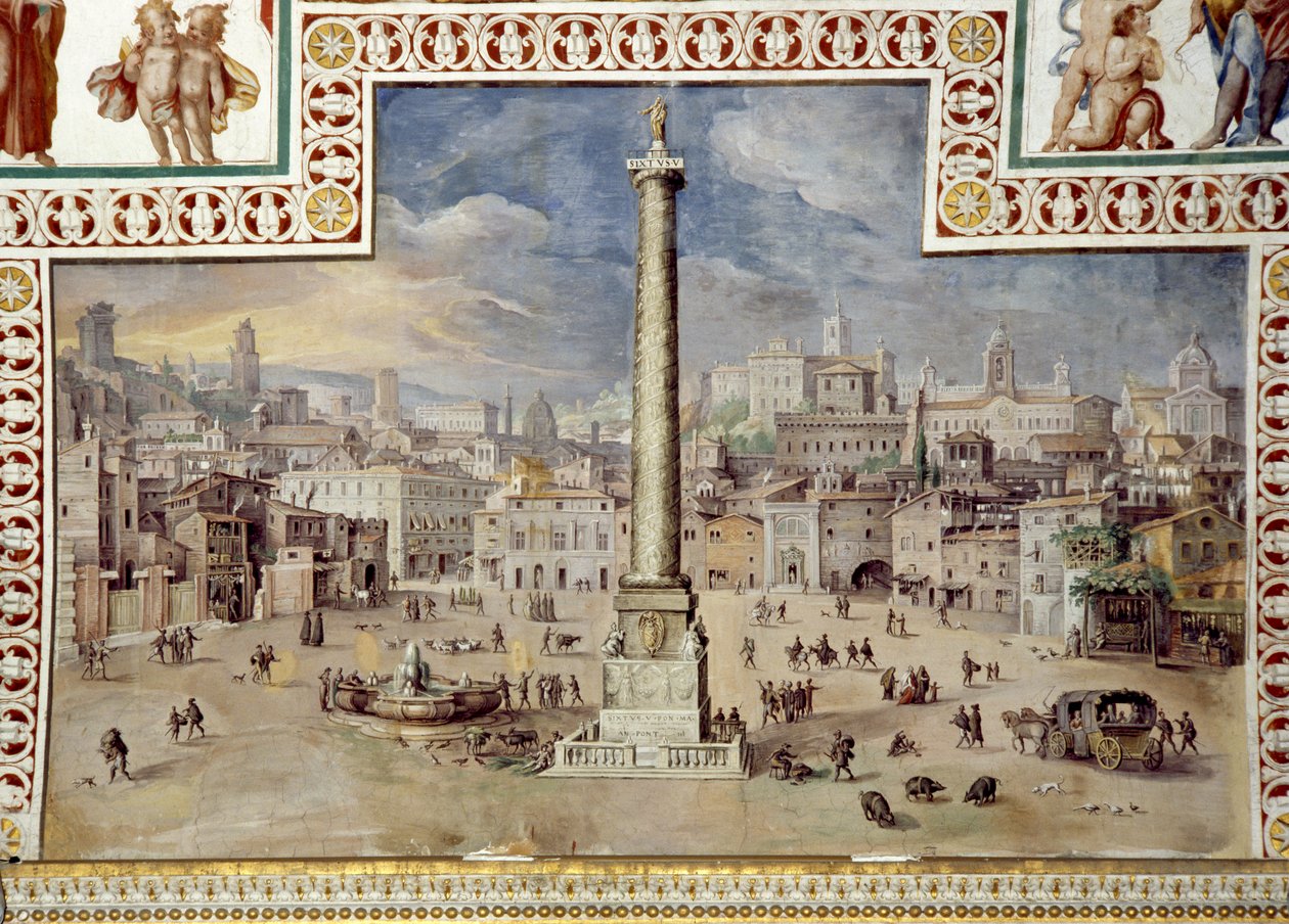 Piazza Colonna, Rom av Italian School