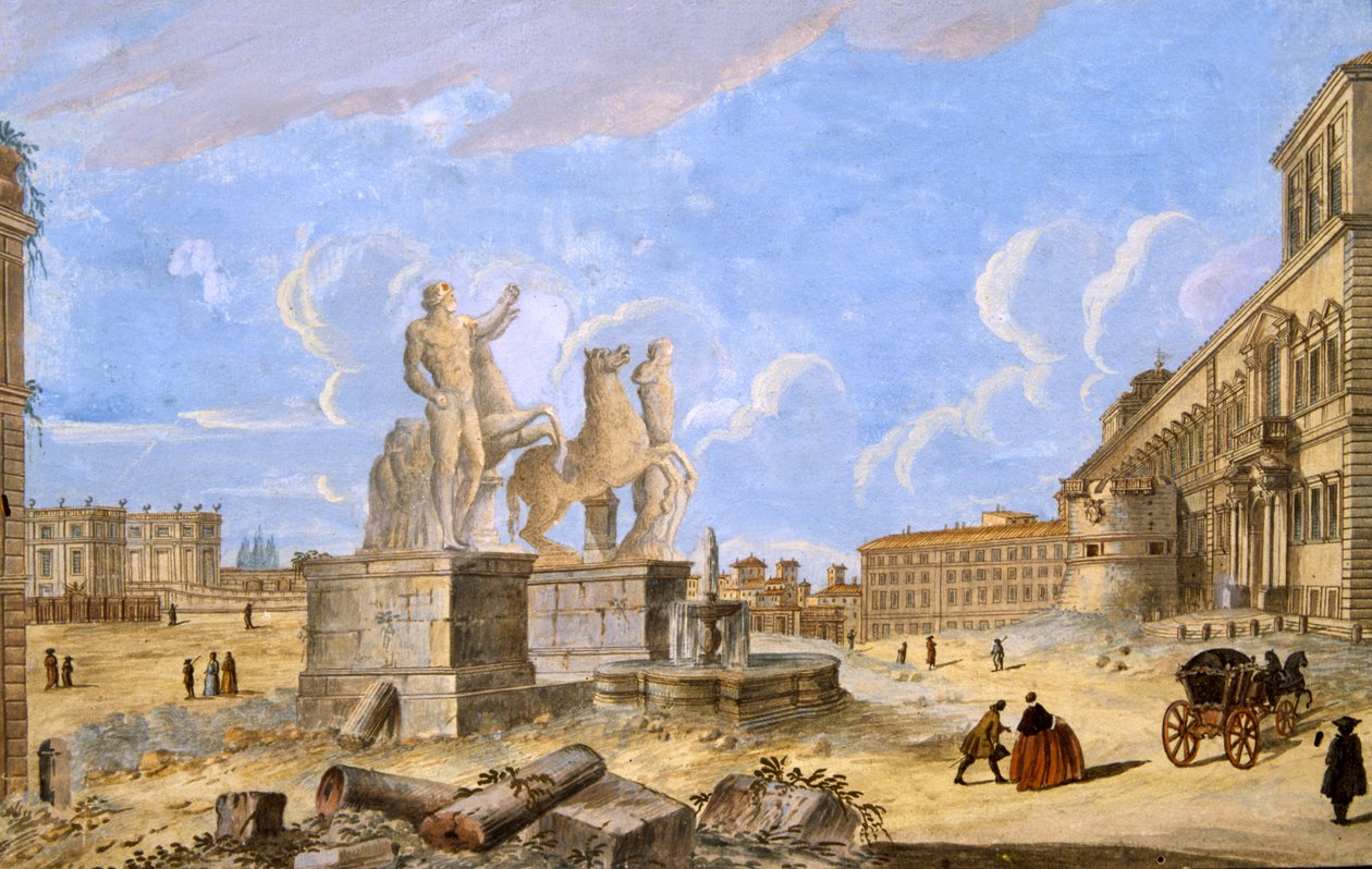 Monte Cavallo-torget av Italian School