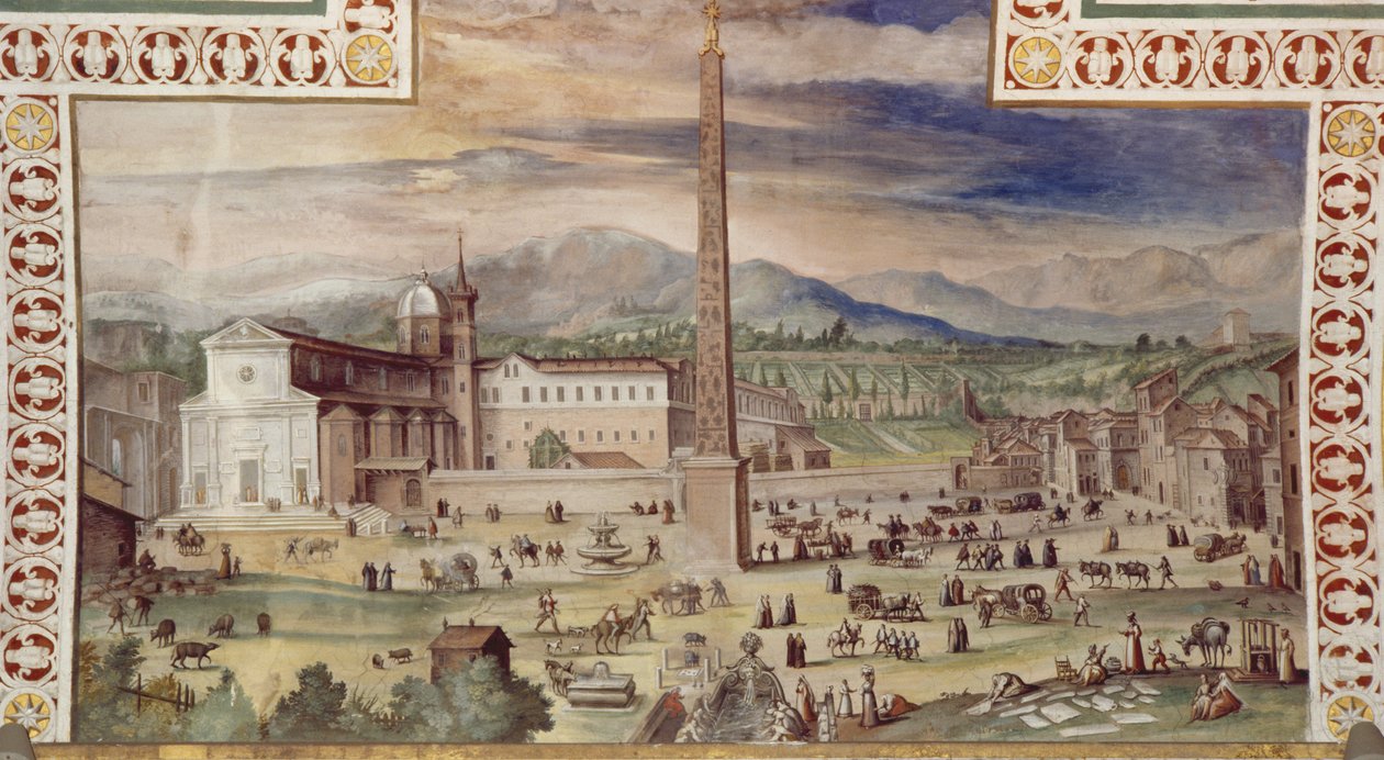 Piazza del Popolo, Rom av Italian School