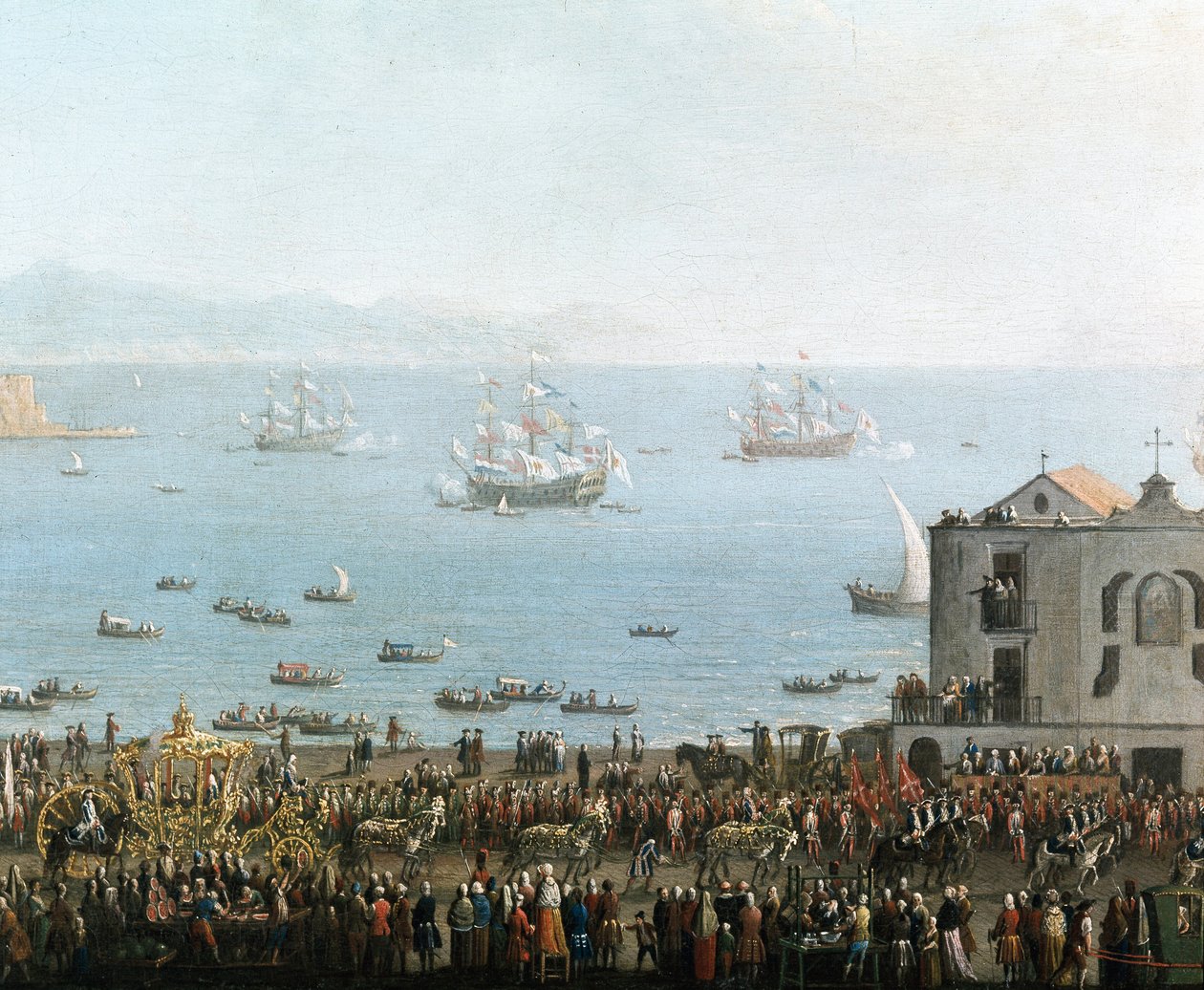 Piedigrotta-fest i Neapel den 8 september Detalj av den kungliga processionen - Målning från början av 1800-talet - Museo Nazionale di San Martino Neapel av Italian School