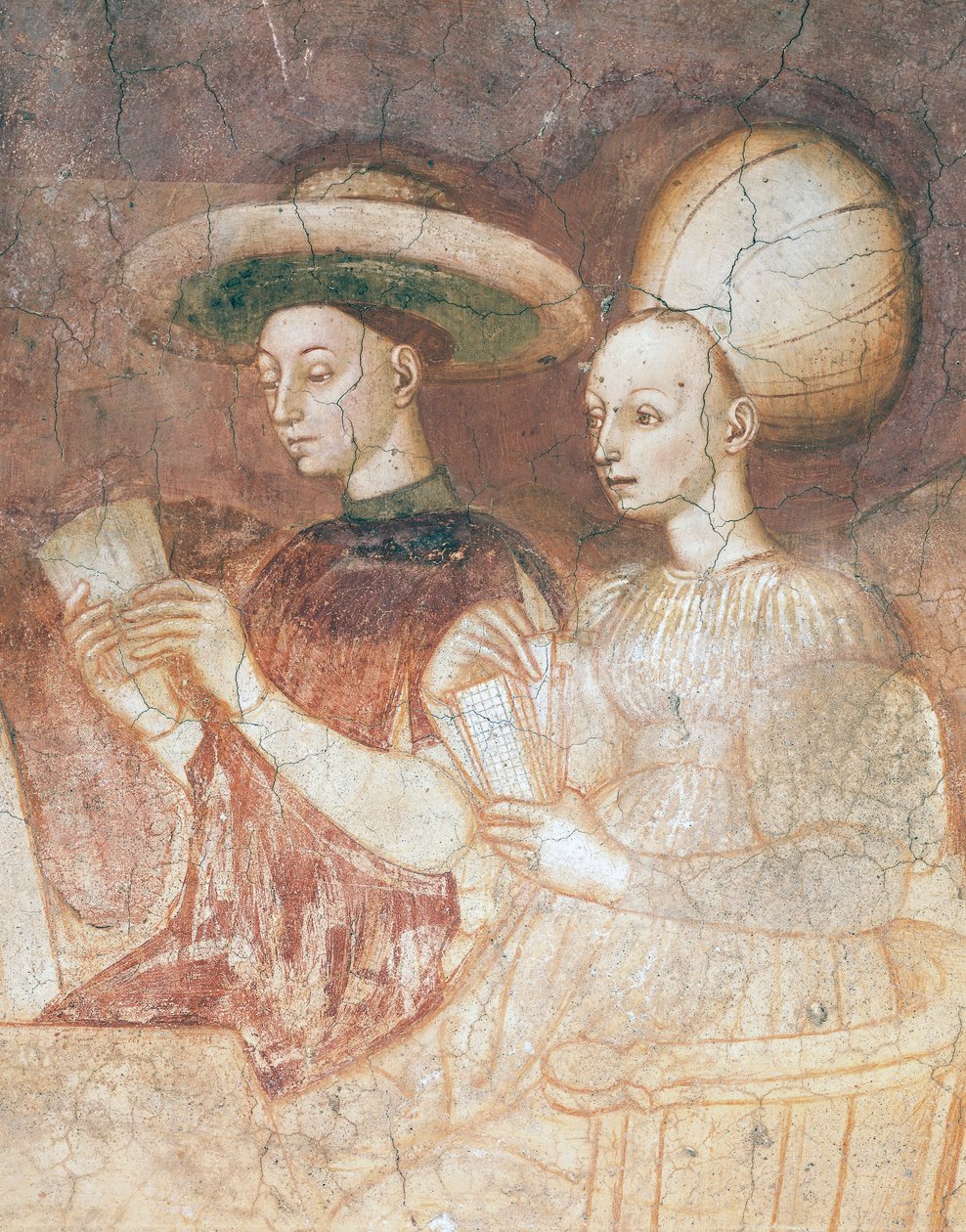 Leker med tarotkort, scen från spelcykeln, ca 1445-1450, fresk, Palazzo Borromeo, Milano, Lombardiet, Detalj, Italien av Italian School