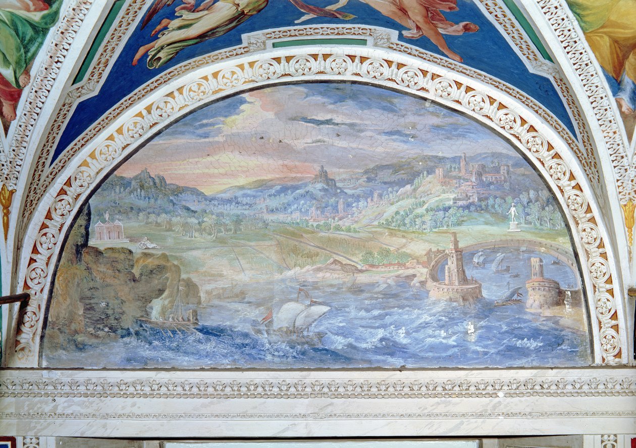 Port Scen av Italian School