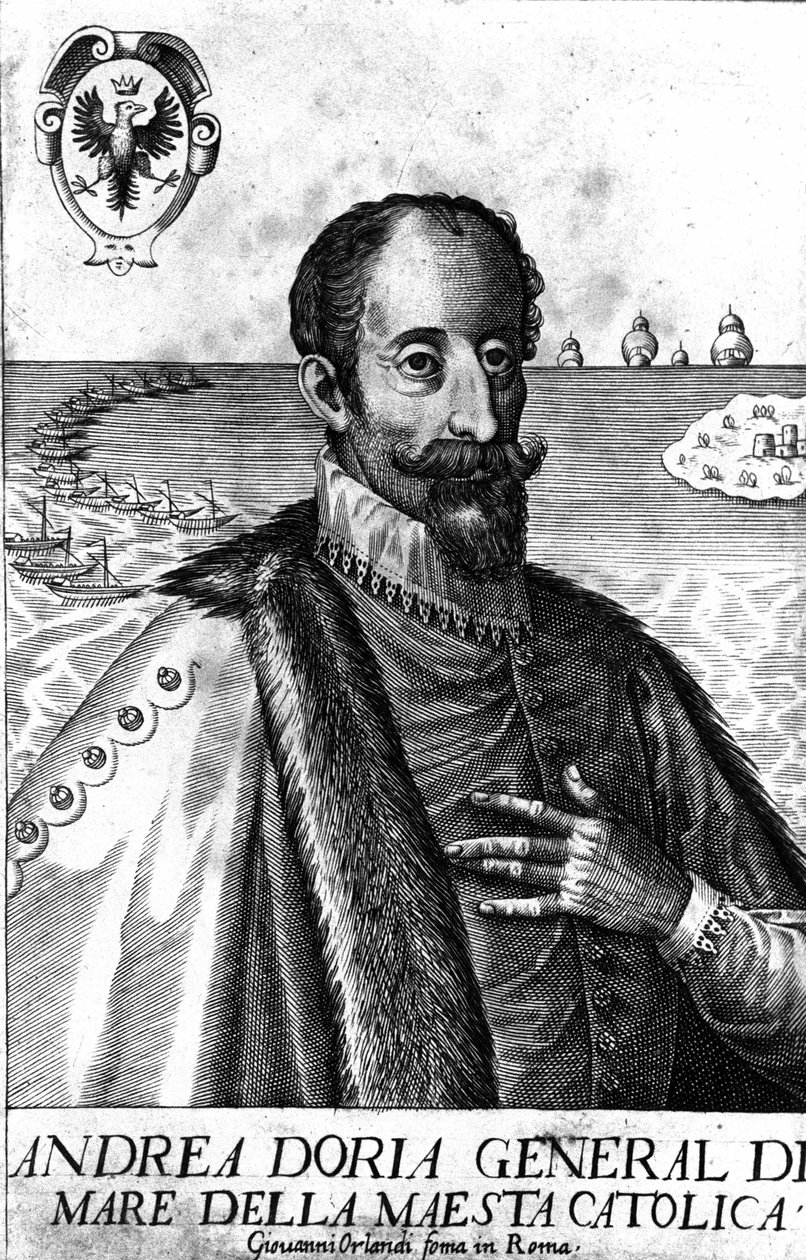 Porträtt av Andrea Doria (1466-1560), italiensk krigsman. av Italian School