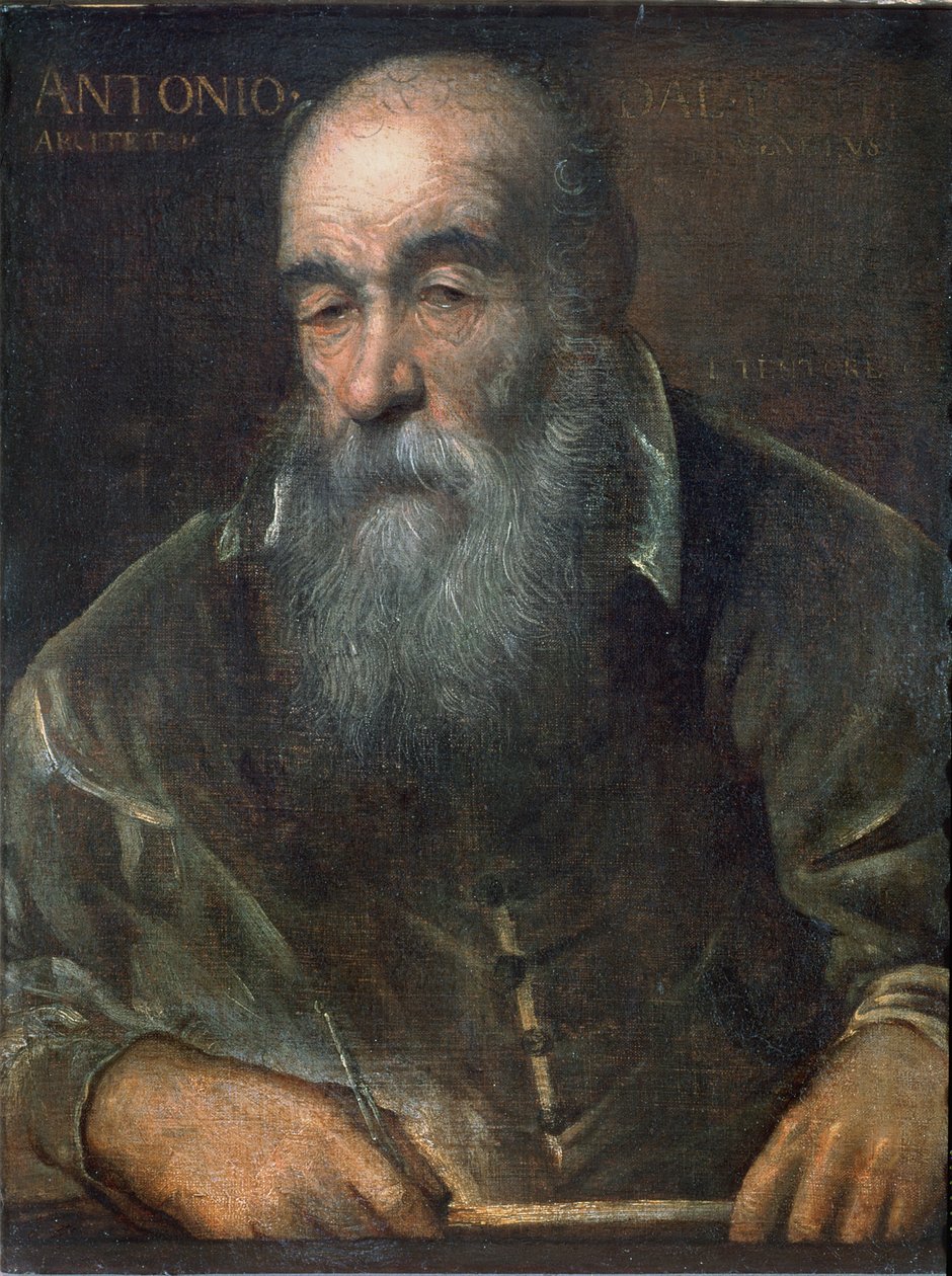 Porträtt av Antonio da Ponte (1512-97) (byggde Rialtobron) av Italian School