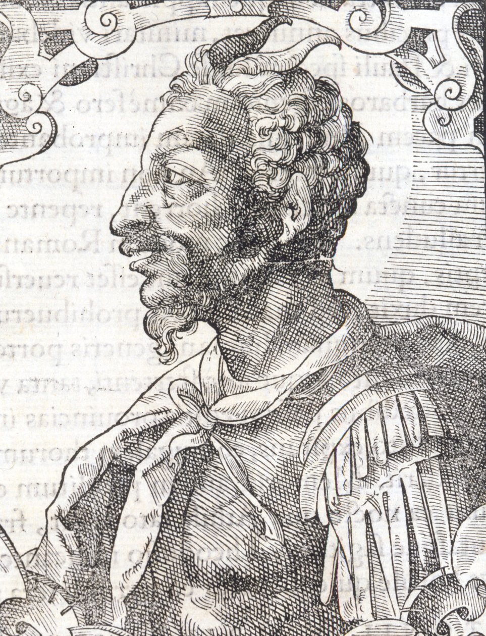 Porträtt av Attila från verk av Bernardino Corio " " Elogia Virorum Illustris " ", Milano 1500-talet. av Italian School