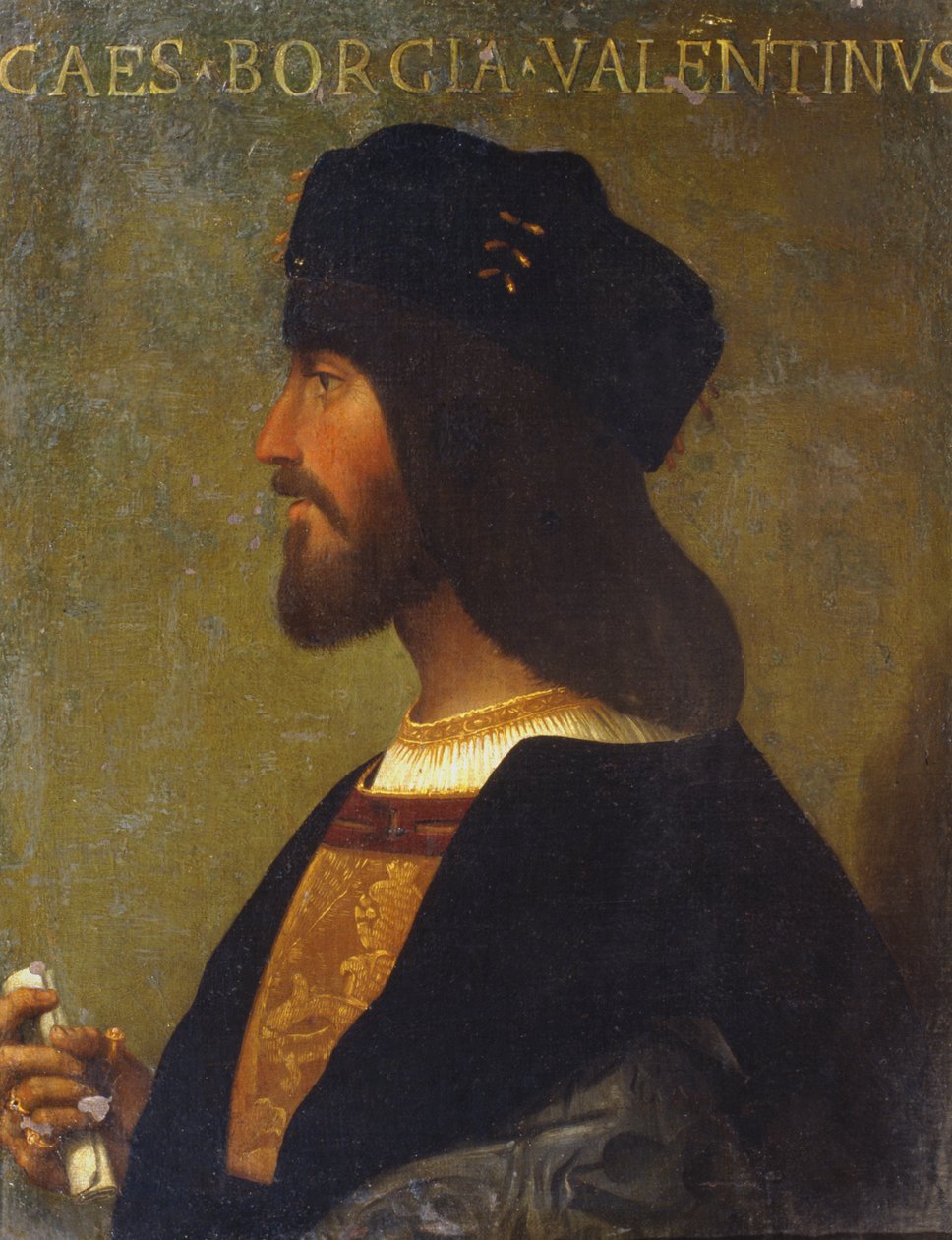 Porträtt av Cesare Borgia av Italian School